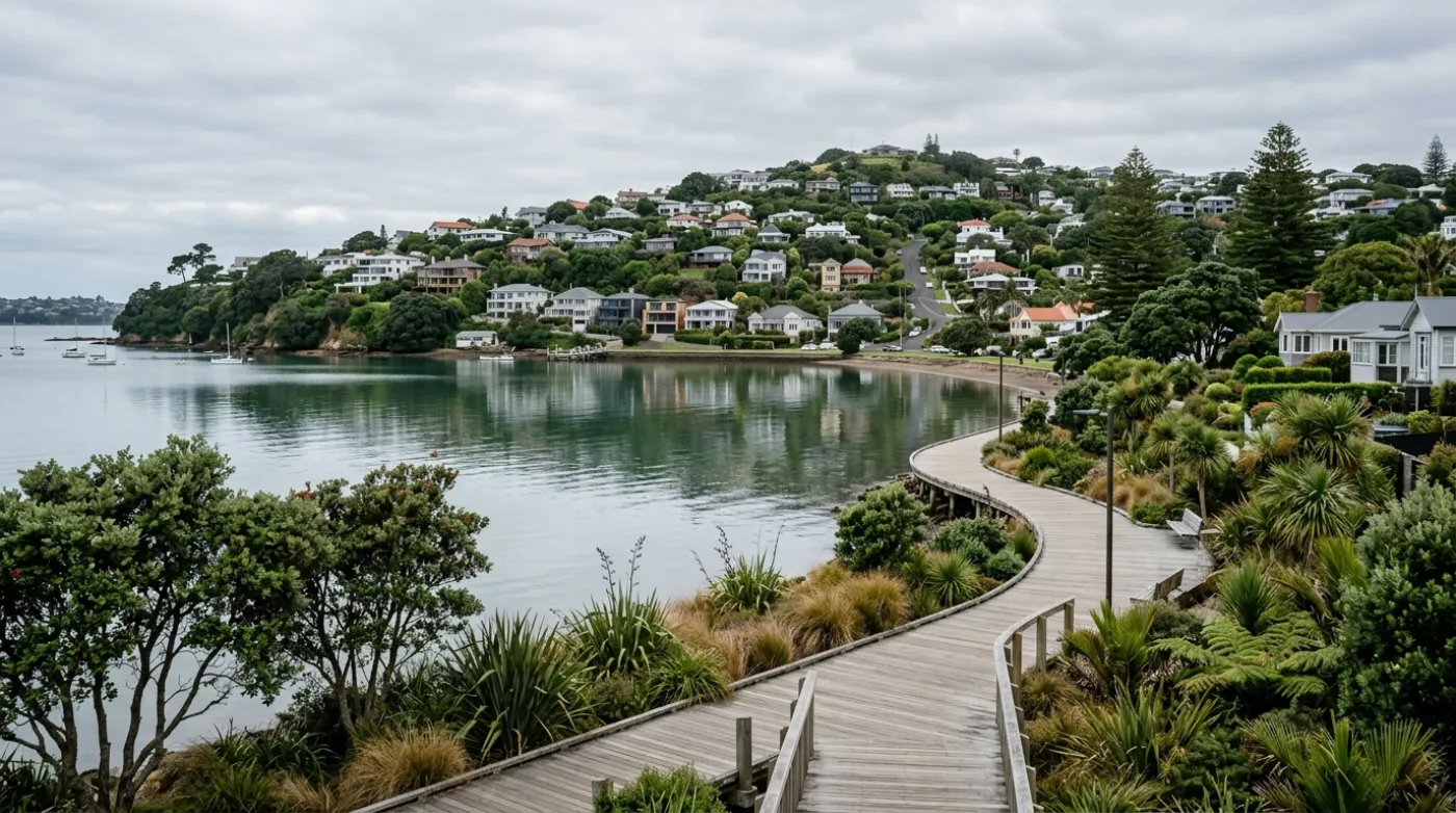 Homes and streets in Onehunga, Auckland