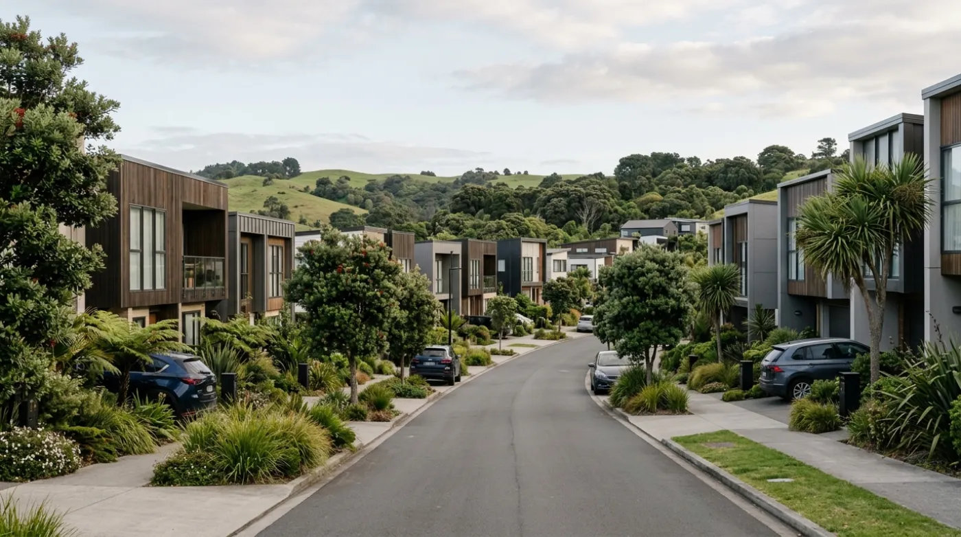 Homes and streets in Sylvia Park and Penrose, Auckland